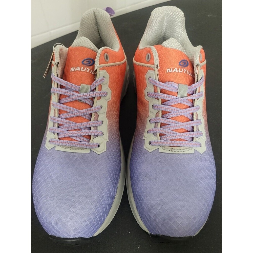 NWOB Nautilus Safety Footwear Work N1886 MED Sz 8 Orange Purple Slip Resistant
